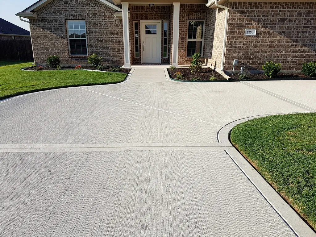 Broom-finish driveway + walkway — Hudson Bend