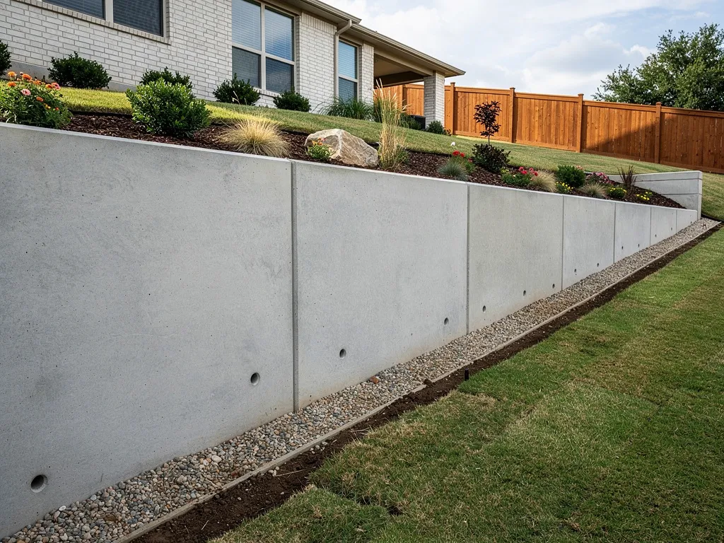 60-foot poured retaining wall — Briarcliff